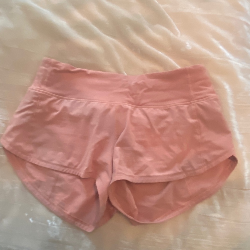 Pink Lululemon speed up shorts 2.5 inch size 0